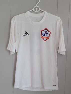 Adidas Men's Soccer Shirt Small White Short Sleeve